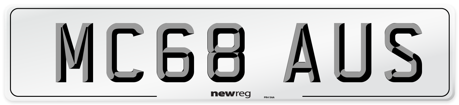 MC68 AUS Number Plate from New Reg